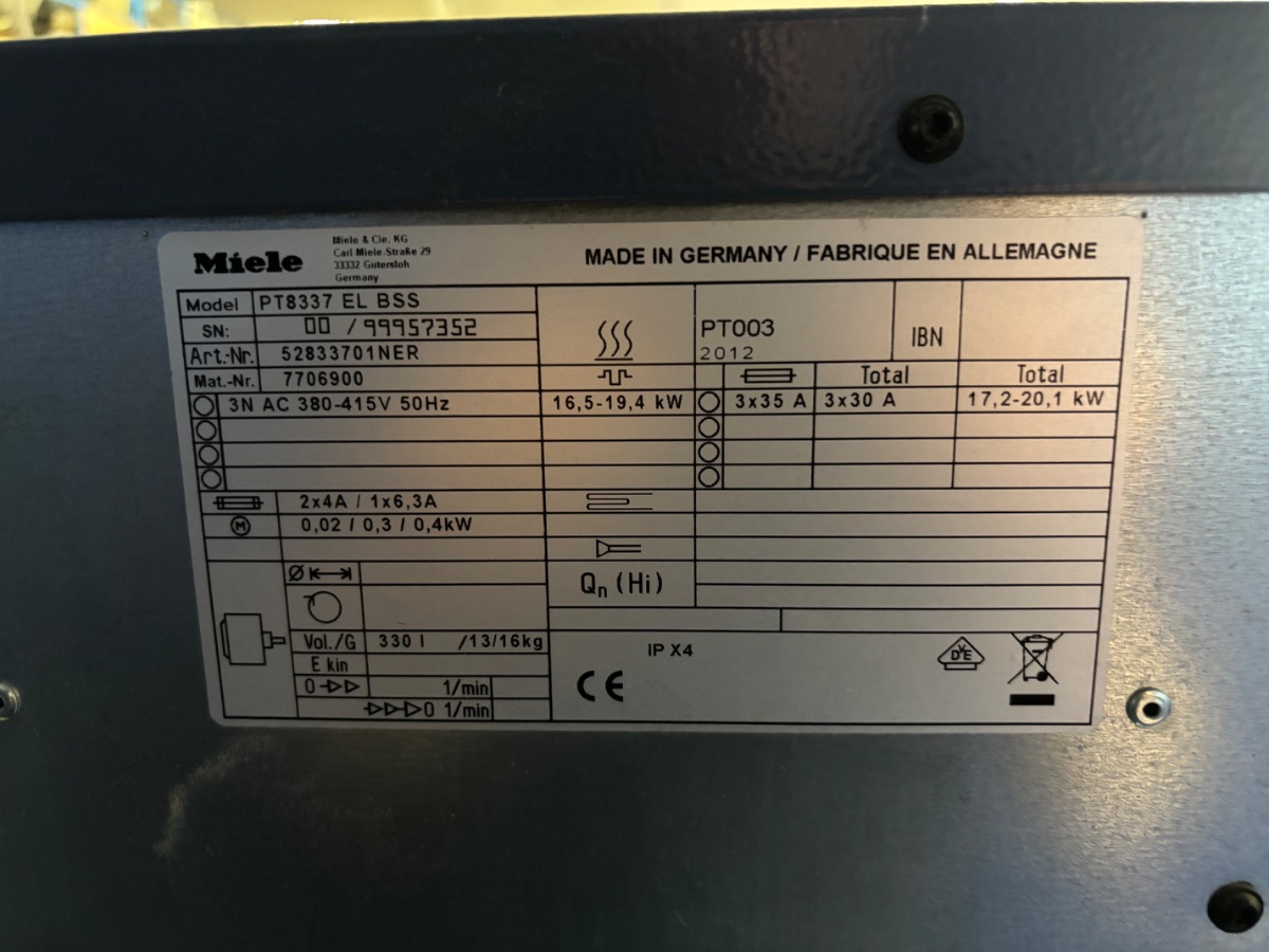 Miele PT8337 EL BSS professionel tørretumbler - Billede 3