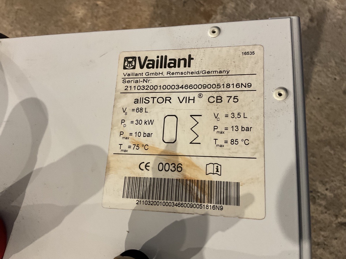 Vaillant varmtvandsbeholder 68 Liter - Billede 3