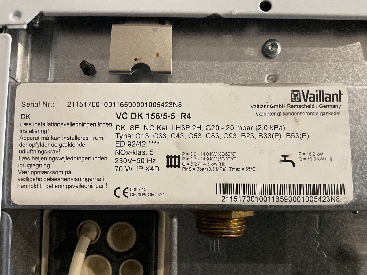Vaillant Gasfyr + Vaillant Vandbeholder 60 Liter - Billede 7