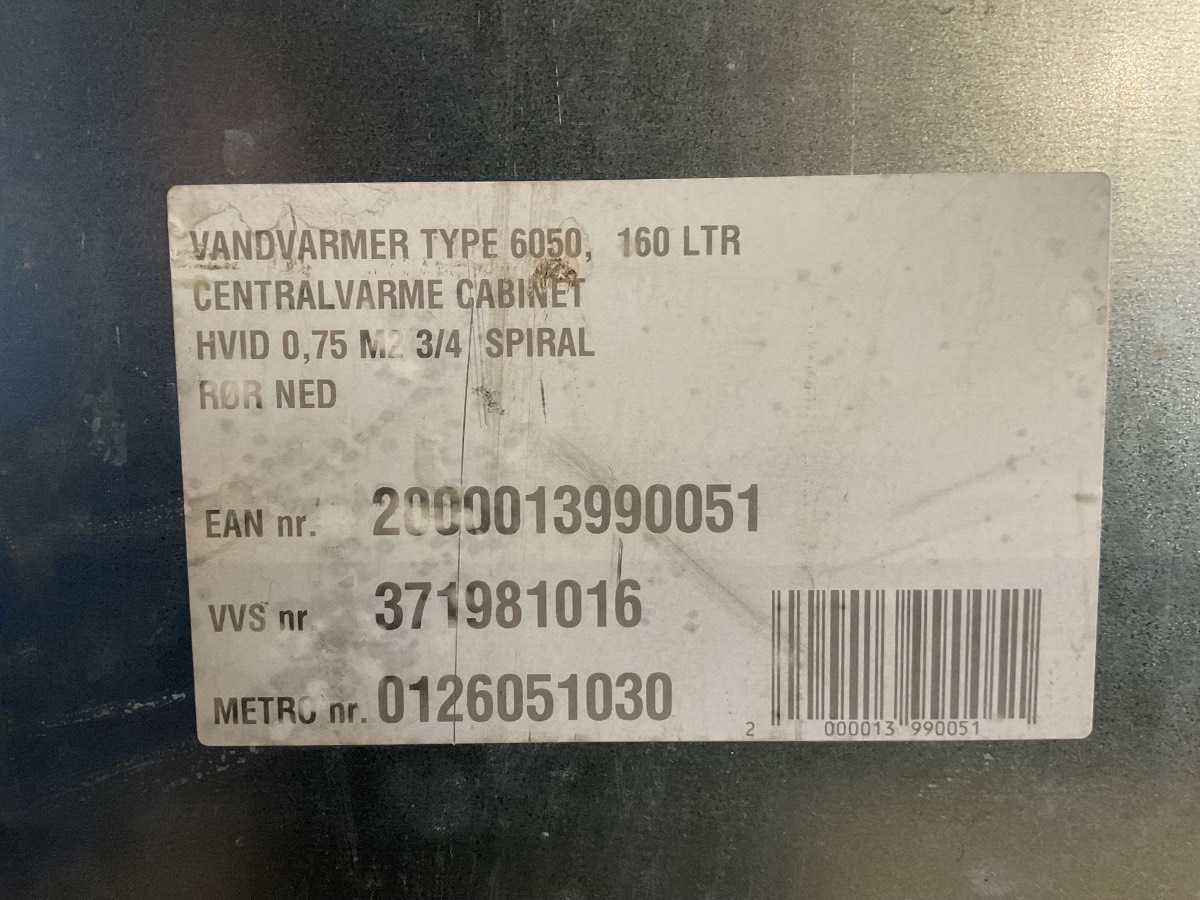 Metro Varmtvandsbeholder 160 Liter - Billede 4