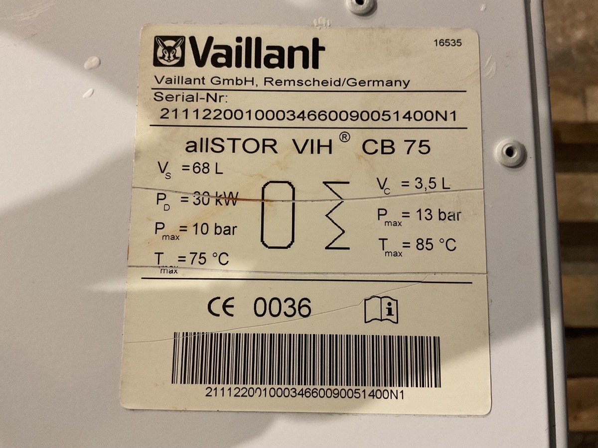 Vaillant Allstor VIH Q 75 B Varmtvandsbeholder | 70 Liter - Billede 3