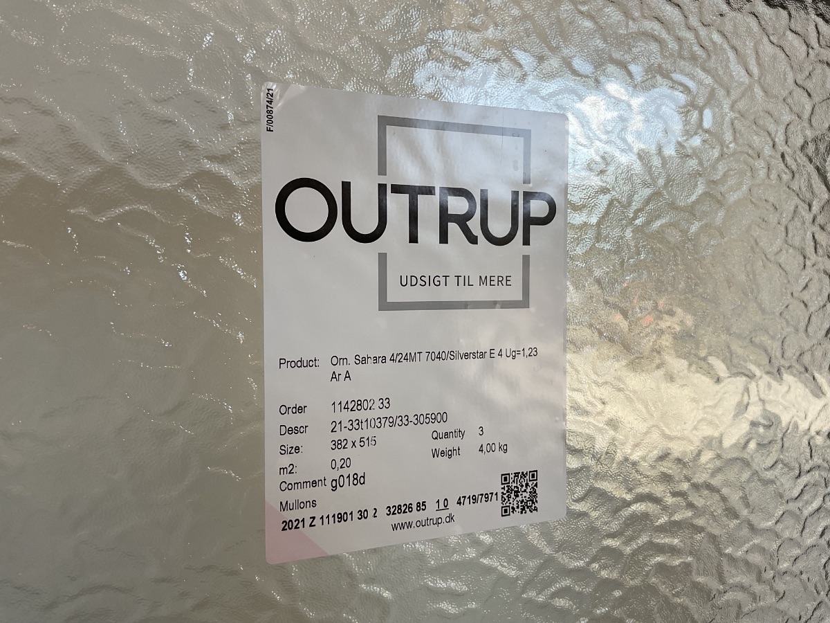 Outrup Dannebrogsvindue - Frostet Glas - Billede 5